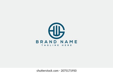 Diseño del logotipo de la letra monocroma GW con vector