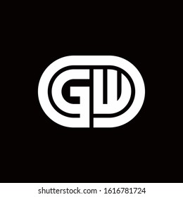 GW monogram logo with an oval style on a black background