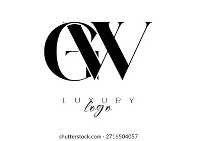 GW Serif Letter Monogram Typography Logo for Elegant Premium Branding Identity