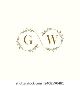 GW wedding infinity in elegant monogram with high quality professional design that will print well
