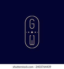 GW wedding lie monogram with high quality professional design that will print well across any print media