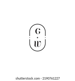 El concepto de logotipo de boda GW en un diseño profesional de alta calidad que se imprimirá en cualquier medio impreso