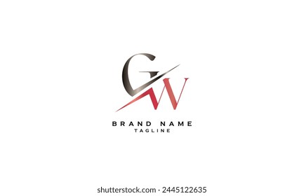 GW, WG, Abstract initial monogram letter alphabet logo design