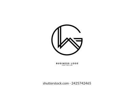 GW, WG, G, W, Abstract Letters Logo Monogram	
