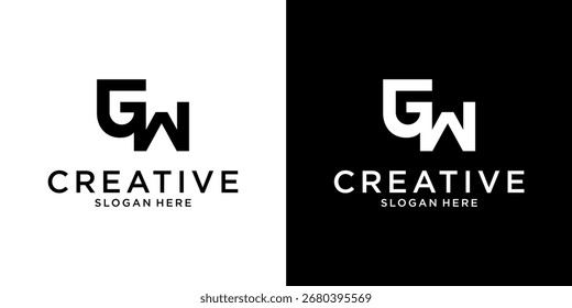 GW or WG initial letter logo design vector