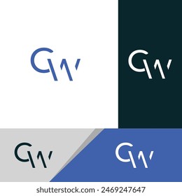 GW, Elementos de Plantilla de diseño de logotipo de letra WG. Logo de letras digitales abstractas modernas.