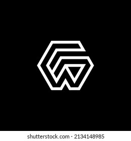 GW WG logo. the letter G and W perfectly combined into a new, modern and original Logo
