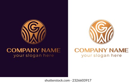 GW, WG logo. Luxury badge and monogram. Vector elegant logo. Letter WG design