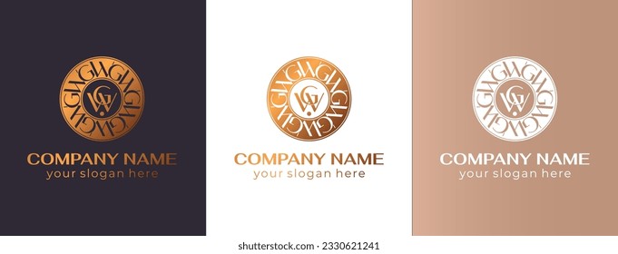 GW, WG logo. Luxury badge and monogram. Vector elegant logo. Letter WG design