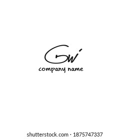 GW-weißes Hintergrund, handgeschriebenes Logo