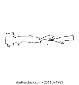 Bezirksplan Gwadar, Verwaltungsbezirk von Pakistan. Vektorgrafik.