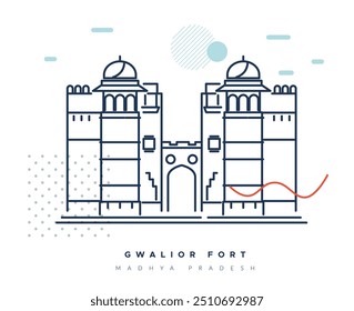 Gwalior City Fort - Un fuerte de la colina - Puerta de entrada - Ilustración de stock como archivo EPS 10