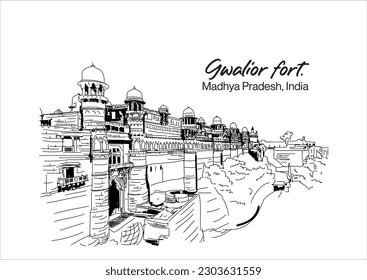 Gwalior fort. Gwalior, Madhya Pradesh, India