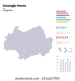 Gwangju Südkorea Verwaltungsbezirke Karte Vektorgrafik