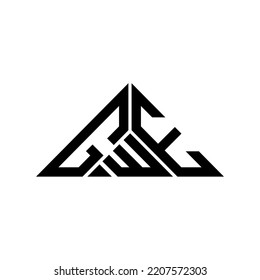 GWE letter logo creative design with vector graphic, GWE simple and modern logo in triangle shape.