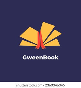 GweenBook - Book and knowledge logo design template vector
