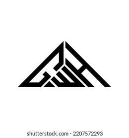 GWH letter logo creative design with vector graphic, GWH simple and modern logo in triangle shape.
