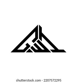 GWI letter logo creative design with vector graphic, GWI simple and modern logo in triangle shape.