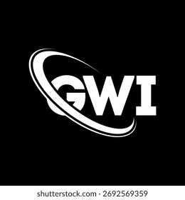 GWI-Logo. GWI-Brief. Logo-Design für GWI-Buchstaben. Initialen GWI-Logo mit Kreis und Großbuchstaben-Monogramm-Logo verbunden. GWI-Typografie für Technologie, Business und Immobilien Marke.