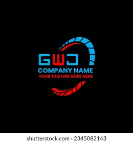 Logo de la carta GWJ diseño creativo con gráfico vectorial, logotipo GWJ simple y moderno. Diseño de alfabetos lujosos de GWJ  