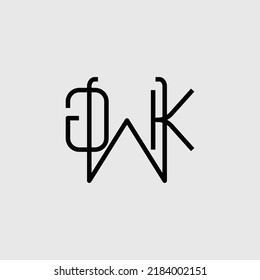 Logo del vector monograma GWK. Logotipo combinado de tres letras. Adecuado para ropa, marca, producto y compañía.