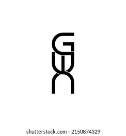diseño del logotipo de la letra monograma de la tipografía gwn