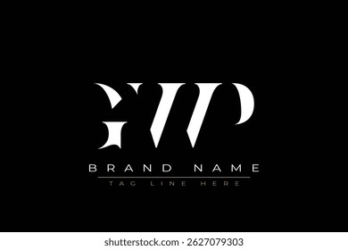 Diseño de logotipo de carta abstracta GWP. Este logotipo está diseñado por tres letras abstractas.
