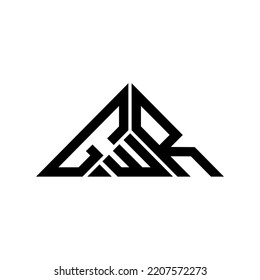 GWR letter logo creative design with vector graphic, GWR simple and modern logo in triangle shape.