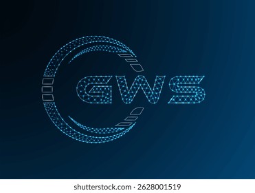 GWS low poly letter logo vector design. GWS lower poly logo design. Low poly logo.