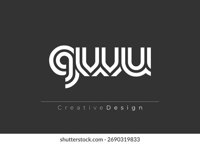 GWU Creative Unique Modern Letter Logo Design. Elegant Monogram Logo Design with Decorative Elements and Typography