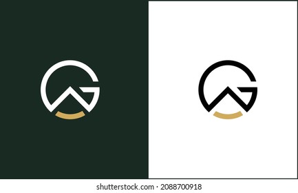 Monograma del logotipo de las letras abstractas GW,WG