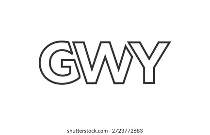 Modelo de design de logotipo GWY com texto em negrito forte e moderno. Logotipo vetorial inicial com tipografia simples e mínima. Identidade de empresa moderna ideal para a presença de marca de empresas.