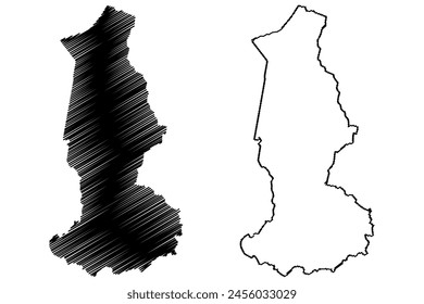 Gwydir Shire (Commonwealth of Australia, New South Wales, NSW) map vector illustration, scribble sketch Gwydir map