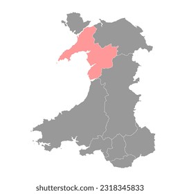 Gwynedd county, Wales. Vector illustration.