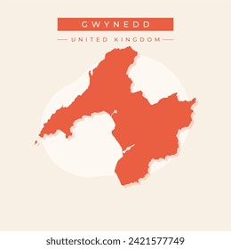 Gwynedd (United Kingdom, Wales, Cymru, Principal areas of Wales) map vector illustration, scribble sketch Gwynedd map