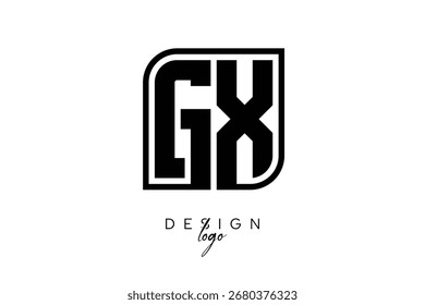 GX Block Monogram Logo – Bold Geometric Lettermark in Rectangular Style for Modern Branding and Identity