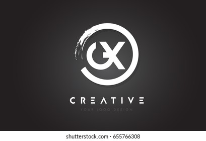 GX Circular Letter Logo with Circle Brush Design and Black Background.