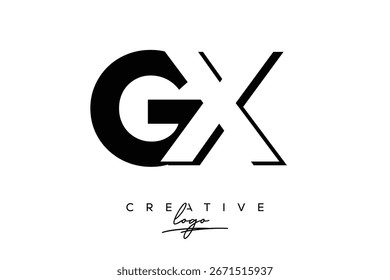 Logotipo creativo minimalista de espacio negativo de GX con monograma moderno para marca y logotipo de marca comercial con letras iniciales Diseño de logotipo para marca.