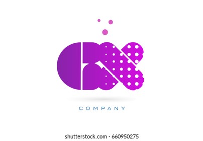 gx g x pink dots dotted letter logo alphabet creative company vector icon design template