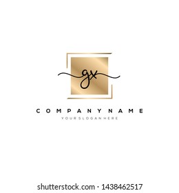 GX handwriting initial logo template vector.