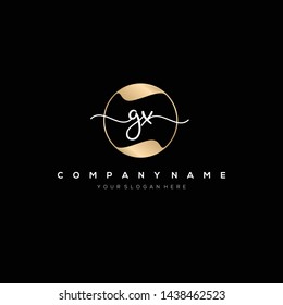 GX handwriting initial logo template vector.