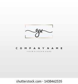 GX handwriting initial logo template vector.