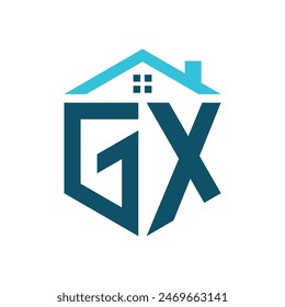 Plantilla de diseño de logotipo de GX House. Letra GX Logo para Bienes Raíces, Construcción o cualquier negocio relacionado con la casa