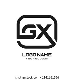 GX initial box letter logo template vector
