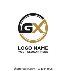 GX initial circle logo template vector