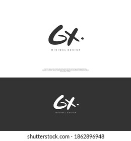 GX Initial handwriting or handwritten logo for identity. Logo with signature and hand drawn style.