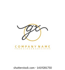 GX Initial handwriting logo concept