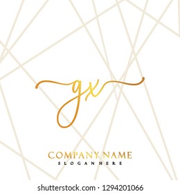 GX Initial Handwriting logo template vector