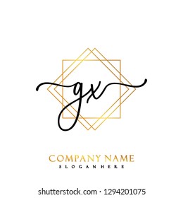 GX Initial Handwriting logo template vector
