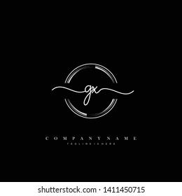 GX initial handwriting logo template vector